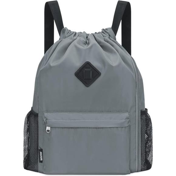 Drawstring Backpack Sports Gym Bag with Shoes Compartment Water-Resistant String